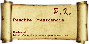 Peschke Kreszcencia névjegykártya